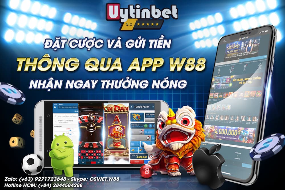 Nạp tiền qua App W88 nhận ngay 50K