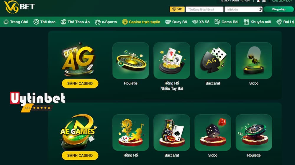 Các trò chơi casino V9bet luôn mang tỷ lệ thưởng hấp dẫn