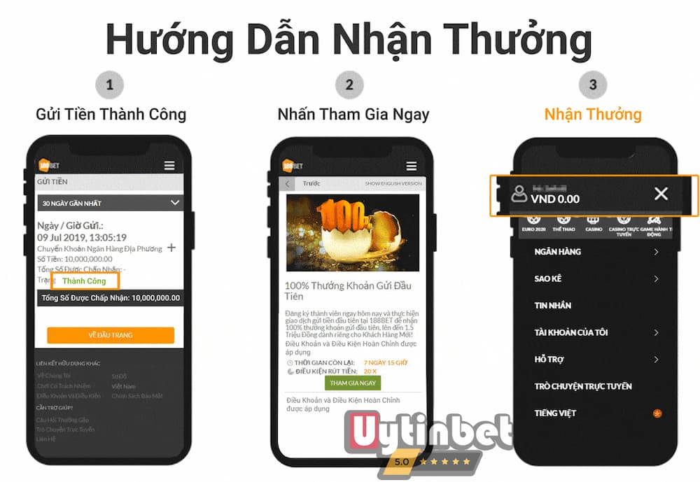 Giao diện App 188bet gọn gàng, đẹp mắt