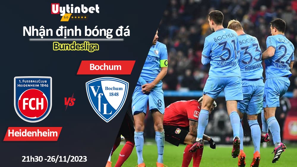 Nhận định bóng đá Heidenheim vs Bochum, 21h30 ngày 26/11/2023, Bundesliga