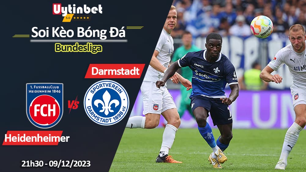 Heidenheim vs Darmstadt, 21h30 ngày 09/12/2023