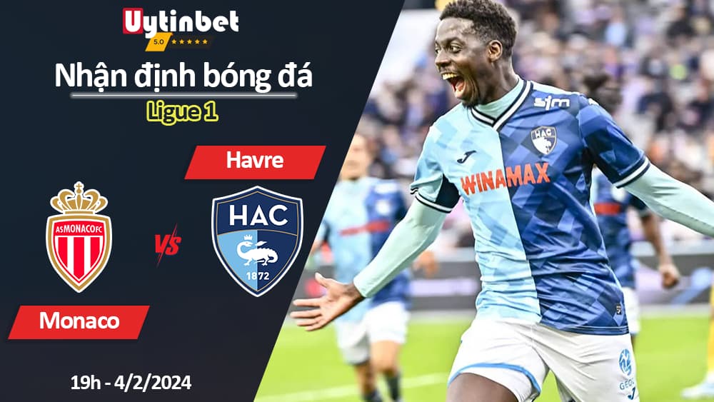 Nhận định bóng đá Monaco vs Havre, 19h ngày 4/2/2024, Ligue 1